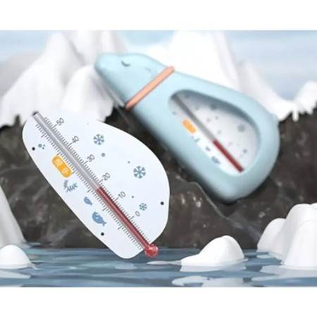 Termometru pentru Baie, Flippy, Plutitor, Rezistent la apa, Multifunctional, Model Urs Polar, 15x7.5x4 cm, Albastru