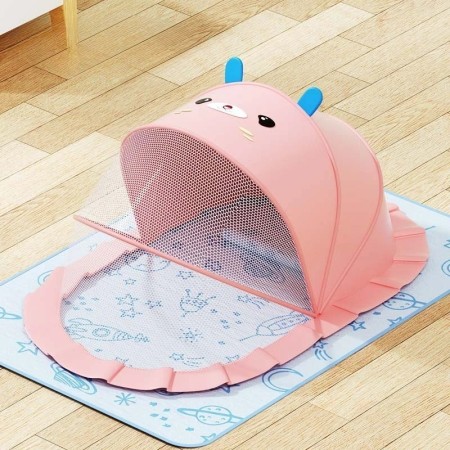 Husa Anti-Tantari, Flippy, Pliabila, Protectie 360 Grade, Parasolar, 0-1 An, 60 x 55 x 5 cm, Roz