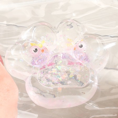 Jucarie Antistres Squishy, Flippy, Labuta de Pisica Pufoasa, cu Revenire Lenta, 7 x 6.5 cm, Model Ciuperca, Multicolor