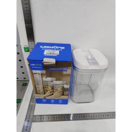 Cutie depozitare Alimente, Flippy, PET+ABS+Silicon, 12.5x12.5x21.5 cm, 534 g, 2L, Transparent alb