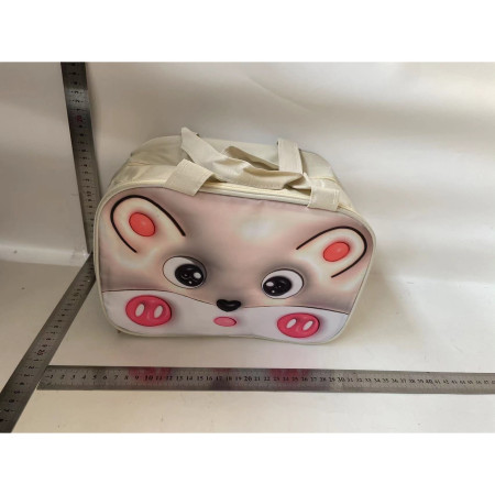 Geantă Frigorifică, Flippy, cu Desene Animat 3D, Portabilă pentru Copii, de Prânz, din Pânză Oxford, 27.5x18x20 cm, Model Soricel, Bej