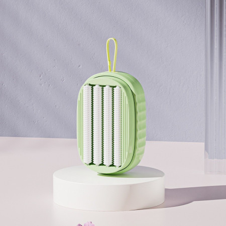 Perie de Spalat Haine, Flippy, cu Dispenser pentru Detergent, 4 Perii de Curatare, din ABS + PS, Verde