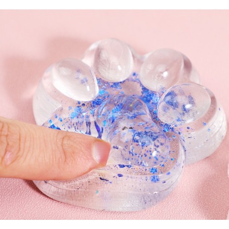 Jucarie Antistres Squishy, Flippy, Labuta de Pisica Pufoasa, cu Revenire Lenta, 7 x 6.5 cm, Model 270532, Multicolor