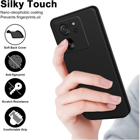 Husa de Protectie, Flippy, pentru Xiaomi Redmi 13T, Liquid Silicone, cu Microfibra pe Interior, Protectie Antisoc, Compatibil Incarcare Wireless, Negru