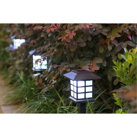 Lampă Solară LED Tip Felinar, Iluminare Alb Rece, Design Modern, Rezistentă la Intemperii, 38 cm