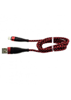 Cablu Date/Incarcare 3A Lightning 1 m X119 Blister, Rosu/Negru