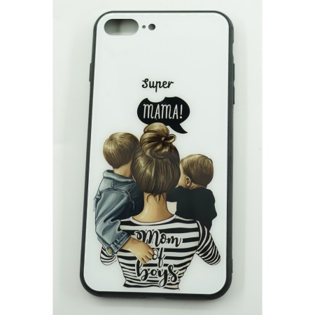 Husa protectie Flippy compatibila cu Apple iPhone 13 Pro Max Glass print Super Mom Multicolor
