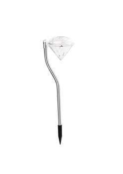Lampă Solară LED pentru Grădină, Design Tip Diamant, Iluminare Alb Rece, IP65, 30 cm