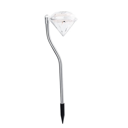 Lampă Solară LED pentru Grădină, Design Tip Diamant, Iluminare Alb Rece, IP65, 30 cm