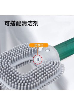 Perie de Toaleta, Flippy, cu Maner Drept, din Silicon, cu Montare pe perete, Verde