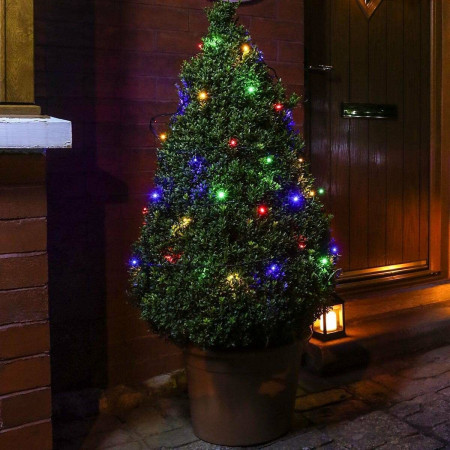 Instalatie de Craciun Liniara, 8 jocuri de lumini, 22 m, din care 1 m Prelungitor 220V, 300 LED, Controler, Fir Negru, multicolor
