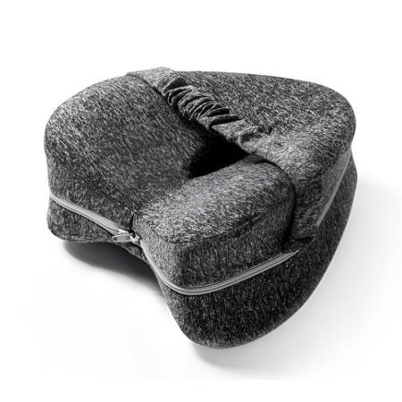 Pernă Ortopedică pentru Picioare, Design Anatomic în Formă de Inimă, Spumă cu Memorie, Curea Anti-Cădere, 25x23x13 cm, Gri
