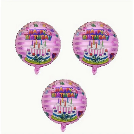 Balon din Folie Metalizata, Flippy, Figurine, Model 1, Happy Birthday, Tematica Aniversare, 45 cm, Ambalaj Individual, Pai Inclus, Umflare cu Aer sau Heliu, Multicolor