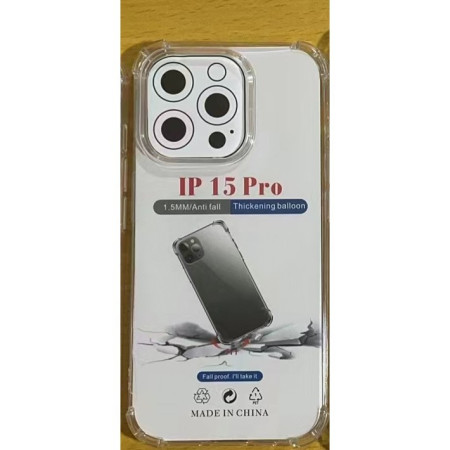 Husa de protectie Flippy, TPU, pentru Apple iPhone 15 Pro, Antisoc, Protectie colturi, Rezistenta la impact, 1.5 mm, Transparenta