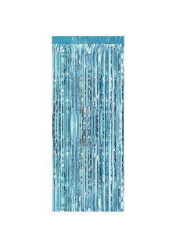 Perdea Franjurata, Flippy, Model Decor Petrecere, pentru Fundal de Poze, Amenajare Colorata a Petrecerii, Dimensiune 100x200 cm, Albastru Deschis