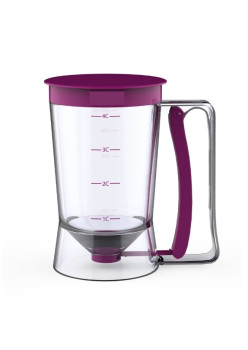 Dispenser de aluat pentru prajituri Flippy, Batter Dispenser, din plastic, maner cu arc, 900 ml, usor de manipulat si utilizat, Mov