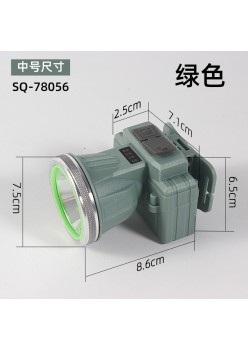 LED de Montat pe Cap, Flippy, cu rază lungă de zoom, Reincarcabila USB, far telescopic, reglabil, pentru pescuit în aer liber, camping, lumină puternică lanternă, 8.6x7.5x6.5cm, Verde Deschis