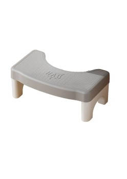 Scaunel WC, Flippy, Tratament Impotriva Hemoroizilor si Constipatiei, Scaun Inaltator WC Copii, Suport Picioare WC, Taburet Inaltator Pozitia Corecta Ghemuit Pe WC, Plastic Rezistent, 17x22x38 cm, Gri