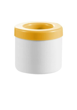 Tava de Gheata din Silicon cu Capac, Flippy, Forma de Gheata pentru Racirea Bauturilor, in Forma de Pahar, Silicon fara BPA, Cuburi de Gheata, 9x8.5x8 cm, Galben