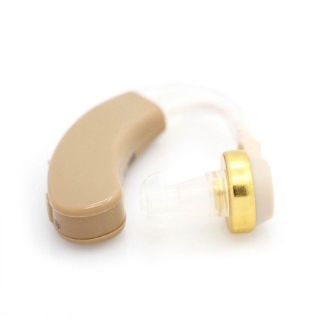 Aparat Auditiv, Flippy, X-168, Aparat pentru Auz Perfect, fixare usoara, Amplificator de sunet in ear, Baterie inclusa pentru Canalul Auditiv, Bej