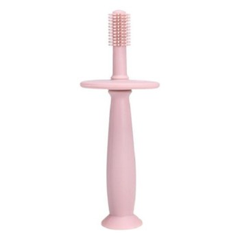 Periuta de Dinti din Silicon pentru Bebelusi, Flippy, fara BPA, 360 Grade, Bariera Anti-Inghitire, Maner Ergonomic, 12.5 x 15 cm, Roz