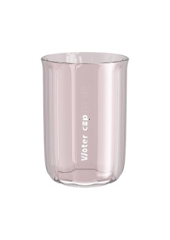 Cana de Apa pentru Clatit, Flippy, pentru Periuta de Dinti, 200 ml, 10.4 x 7.3 cm, Roz Transparent