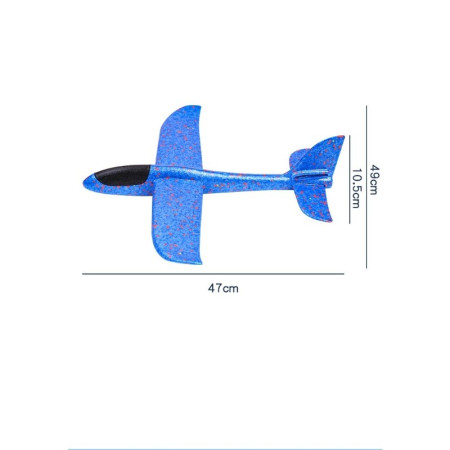 Avion Planor Polistiren 47 cm, Albastru – Jucarie Outdoor pentru Copii