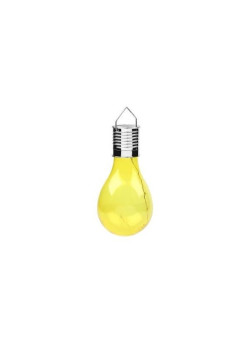 Lampa Solara LED Decorativa sub forma de Bulb, pentru exterior, suspendata, IP65, Ultron Galben, Flippy
