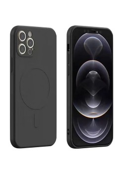 Husa protectie Flippy compatibila cu iPhone 14 Pro , Liquid MagSafe, ring-shaped, magnetica, Negru