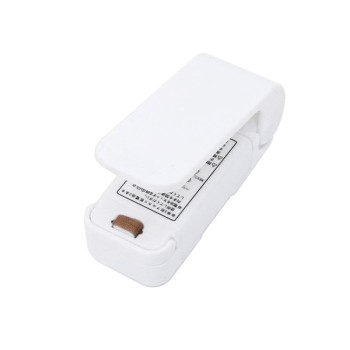 Mini Aparat de Sigilat Pungi cu Baterii, Flippy, Etansare prin Caldura, Spate Magnetic, Portabil, 9.7x3 cm, Alb