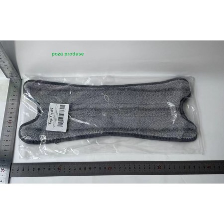 Rezerva Mop Plat, Flippy, din Fibre Superfine, Lavabila, 15 x 38 cm, Argintiu