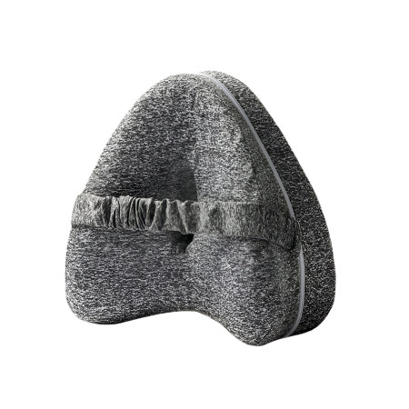 Pernă Ortopedică pentru Picioare, Design Anatomic în Formă de Inimă, Spumă cu Memorie, Curea Anti-Cădere, 25x23x13 cm, Gri