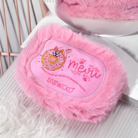 Paletă Farduri de Pleoape "Pink Fuzzy" – 12 Culori Mate, Sidefate & Glitter, Textură Catifelată, 15 x 10.5 cm