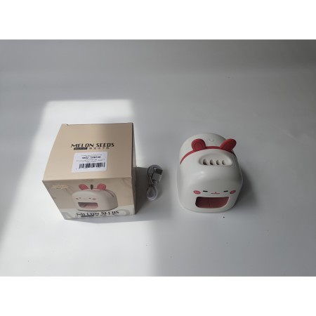 Mașină de Decojit Semințe, Flippy, Mini Deschizător, Model Iepuras, Incarcare USB, 9.7x10x8.6 cm, Alb