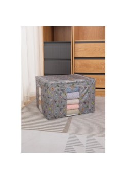 Cutie De Depozitare, Flippy, Pentru Haine, Lenjerie, Sosete Si Sutiene, Material Textil, 66L, Model Fluturasi, Canvas, Gri