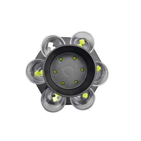 Dozator Hexagonal cu Suport pentru Shoturi, Flippy, 6 Pahare, Set Complet cu Ambalaj si Cutie, Dispenser, Divizor, Joc de Baut, Negru