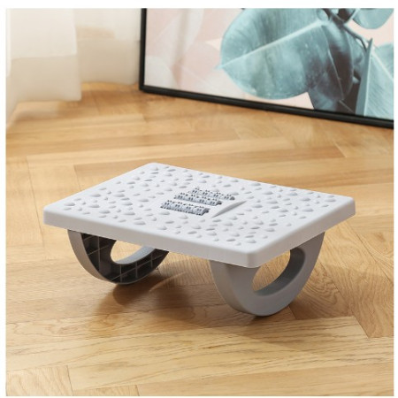 Suport Ergonimic pentru Picioare, Flippy, Plastic, cu Role de Masaj pentru Talpi, pentru Birou, Usor de Transportat, Detasabil, 33.5x24x12 cm, Gri