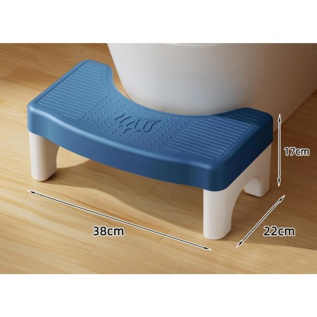 Scaunel WC, Flippy, Tratament Impotriva Hemoroizilor si Constipatiei, Scaun Inaltator WC Copii, Suport Picioare WC, Taburet Inaltator Pozitia Corecta Ghemuit Pe WC, Plastic Rezistent, 17x22x38 cm, Albastru