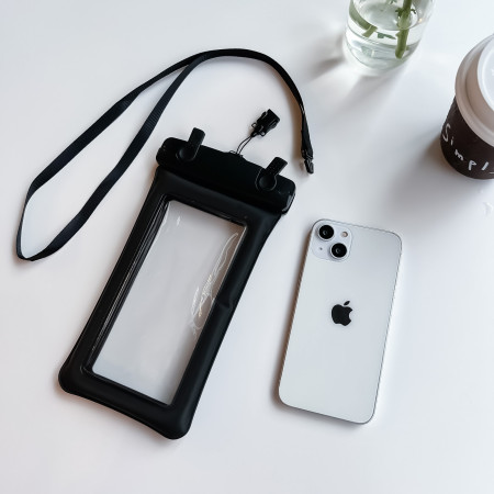 Husa subacvatica Matte Cushion Waterproof Flippy, Snowproof, Universala, cu Snur, pentru telefon sau documente, Negru