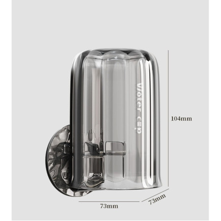 Suport Multifunctional 2 in 1, Pahar si Suport pentru Periuta de Dinti, Flippy, Plastic, Dimensiune: 10.4 x 7.3 x 7.3 cm, Gri