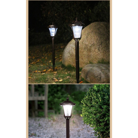 Lampa solara cu prindere in pamant, Flippy, inaltime 65 cm, Alb Rece