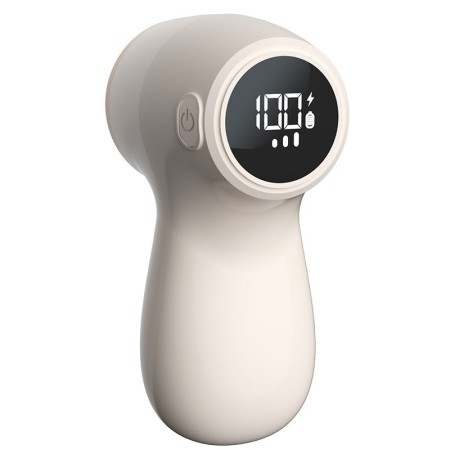 Aparat Electric de Curatat Scame 2in1, Flippy, Indepartare Scame si Aspirare, 15 x 8.5 cm, din ABS si Otel Inoxidabil, Incarcare USB Tip C, Bej