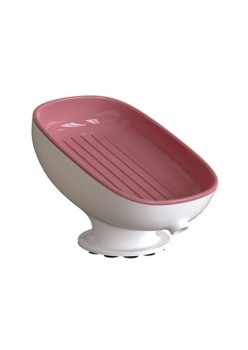 Savoniera din Plastic, Flippy, cu Ventuza, Design Modern, Roz