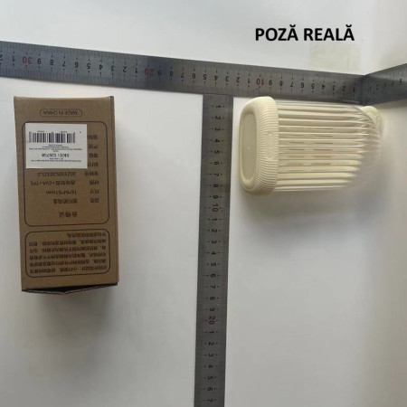 Sapuniera de Calatorie, Flippy, Suport pentru Sapun cu Scurgere a Apei, Recipient cu Capac Depozitare, Savoniera pentru Baie, 12.6x6.1x8.4cm, Crem