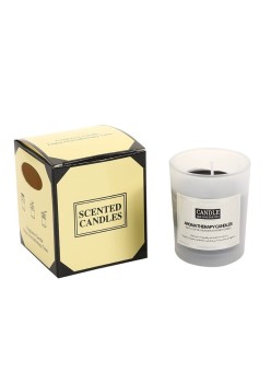 Lumanare Parfumata, Flippy, Model Borcan Translucid, 6.2 x 5.2 cm, Aroma de Lemn de Santal, Negru