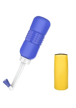 Bideu Portabil pentru Igiena Intima, Flippy, pentru Postpartum/ Postoperator, 450 mL, cu Capac si Husa Galbena, 29.5x7 cm, Culoare Recipient Mov