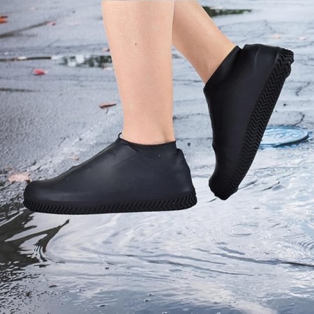 Husa Incaltaminte, Flippy, Impermeabila, Antiderapanta, din Latex, 13 x 13 x 2 cm, Marime M 34-40 cm, Negru