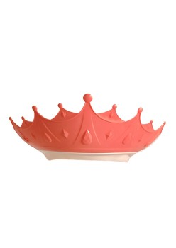 Viziera de Protectie Baie Pentru Copii, Fippy, Model Coroana, Dimensiune ajustabila, Durabil, Usor de curatat, Impotriva Samponului, pentru Ochi si Urechi, TPE+PP, 15x13 cm, Rosu