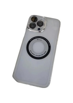 Husa protectie MagSafe TPU, Flippy, pentru iPhone 14 Pro, cu decupaj logo, Folie Sticla Camera, Transparent