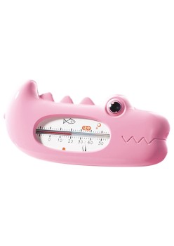 Termometru pentru Baie, Flippy, Plutitor, Rezistent la apa, Multifunctional, Model Crocodil, 2.7x6.5x3.7 cm, Roz
